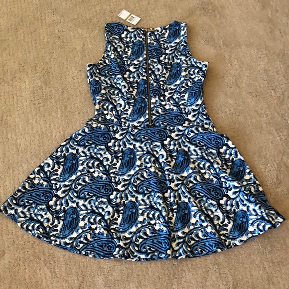 Blue and White Paisley Dress - Picture 3 of 5